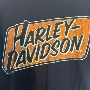 Harley-Davidson Vintage Black Tee with Orange Logo